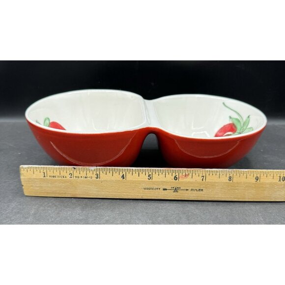 Crate & Barrel Ceramiche Alta Italy Pomodorini Double Double Bowl Tomatoes - Picture 5 of 11